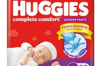 Huggies Complete Comfort Wonder Pants Newborn / Extra Small (Nb/Xs) Size (Up To 5 Kg) Baby Diaper Pants,90 Count,India’S Fastest Absorbing Diaper With Upto 4X Faster Unique Dry Xpert Channel