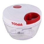 Tosaa Vegetable Pull Chopper 500 ml with Bowl & 3 SS Spiral Blades (Color May Vary, Plastic)