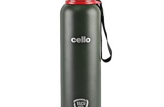Cello Duro Tuff Kent Stainless Steel Vacuum Insulated Flask 750Ml, Green | Hot & Cold Water Bottle With Screw Lid | Scratch Resistant Dtp Coating Flask | Double Walled Silver Bottle For Home, Office