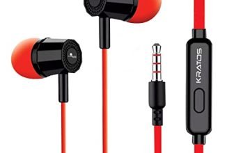 Kratos Thump Wired Earphones, Powerful Bass, Hd Sound Quality Earphones, Tangle Free Cable, Comfortable In Ear Fit, With 3.5 Mm Jack