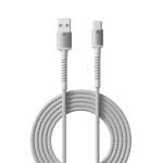 Portronics Konnect X USB to Type C Cable with 3A Output, Fast Charging & Data Transfer, Nylon Braided, Aluminium Alloy Shell, 1M Length compatible with Type C Smartphones(White)