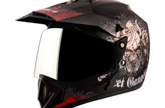 Vega Off Road Gangster Full Face Helmet Dull Black Red, Size: M(57-58 Cm)