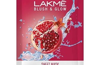 Lakme Blush & Glow Pomegranate Sheet Mask, Soothing, Hydrating, 25 Ml