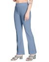 TRUE WESTIES Women Girls Solid Regular Fit Viscose Rayon Trousers | High-Waisted Pant | Casual Office Straight Trouser | Perfect for Every Occasion (L, Blue)