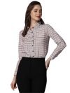 Selvia Women’s Full Sleeves Cotton Spread Collar Regular Shirt (447TK7452N-S_White & Black & Red)