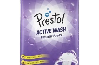 Presto! Active Wash Detergent Powder, Tough On Stains, Gentle On Fabrics, Colour-Safe (4 Kg)