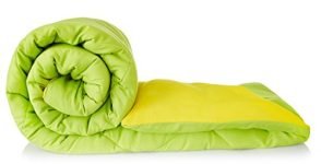 Amazon Brand – Solimo Microfiber Reversible Comforter, Single (Olive Green & Cheery Yellow, 200 GSM)