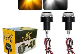 PulGos Bike Handle Bar End LED Blinker Indicator Light Finish (Set of 2) Universal for All Bikes (Orange & White)