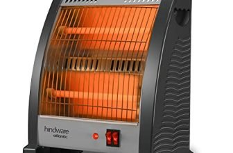 Hindware Atlantic 800 Watts Quartz Room Heater With High Safety Grill – Ignitio (Grey), Compact (Hqrhin21Gnl1)