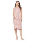 Clovia Women’s Rayon Printed Maternity Short Night Dress (NS1506P18_White_3XL)