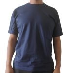 Li’l Dragons Men’s Nylon Half Sleeve Solid Round Neck Regular Fit T-Shirt (Medium, Blue)