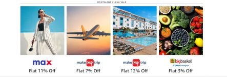 Amazon : Month End Flash Sale On Popular Brands Gift Cards. Link : Upto 12% Off On Brands Like, MakeMyTrip, Max, Zomato, Kalyan Jewellers, BigBasket & Many More.