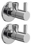 JAGGER LAYSAN Turbo Brass Angle Cocke Valve with Wall Flange and Teflon Tape (Silver)- Set of 2