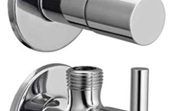 JAGGER LAYSAN Turbo Brass Angle Cocke Valve with Wall Flange and Teflon Tape (Silver)- Set of 2