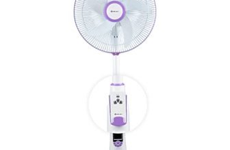 Bajaj Nuvo 400 Mm Plum Purple Table Cum Pedestal Fan With Bldc Motor And Remote Control Operation, Regular