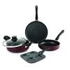 Cello Prima Uttapam Non Stick Induction Base Aluminium Cookware Combo, (Red, Cherry), 1 Count