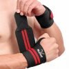 SLOVIC Wrist Band for Men Gym, Breathable Gym Wrist Support for Men Red-Strip | Perfect Wrist Band for Pain Relief | Performance Enhancement Straps for Gym, Weightlifting, Gymnastics & Cross-Training