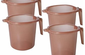 Wonder Homeware Dyna 1000 St Bathroom Mug, Strong Plastic Material,For Use In Bathroom, Kitchen, Laundry, Garage,Pack Of 4 Pc, 1000 Ml, Blue Color (Brown)