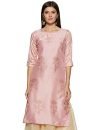 ZIYAA Women’s Synthetic Straight Kurta (ZIKUPS2068-XL_Pink_X-Large)