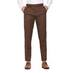 MALENO Slim Fit Men Cotton Blend Brown Trouser