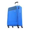 Aristocrat Oasis Plus Large Size Soft Check in Luggage (79 cm) | Spacious Polyester Trolley with 4 Wheels and Combination Lock | Dazzling Blue | Unisex| 5 Year Warranty