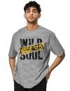 LEOTUDE Men’s Cottonblend Oversized Half Sleeve Round Neck Tshirt (GRL_Soul_P_Grey_L)