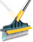 VYOOx Rubber 2 in 1 Bathroom Cleaning Brush Wiper Tiles Cleaning Bathroom Brush Floor Scrub Brush with Long Handle 120° Rotate Home Kitchen Bathroom Cleaning Brush Pack-1, Multicolor