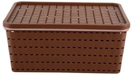 Nayasa Gloria Plastic Basket, Medium, Dark Brown, 28 Cm X 21 Cm X 13 Cm (B075Skmr7P)