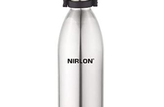 Nirlon Stainless Steel Vaccum Insulated Flask Water Bottle With Handle, Leak Proof, Hot & Cold Upto 12Hrs, Silver, 1800Ml