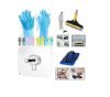 Aquriflo Magic Cleaning Kit, Clean with Protection, – 2 in 1 Mop(1Pc), Hand Gloves(1 Pair), Cleaning Brush (1 Pc) Along with Wall Hanging Hooks (10 Pcs)