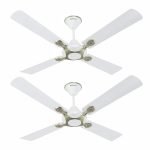Havells Leganza 4B 1200Mm 1 Star Energy Saving Ceiling Fan (Pearl White Silver, Pack Of 2)