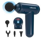 Caresmith Charge Boost X Massage Gun (Dark Blue) | True Percussion Large Torque Motor | 3200 Strokes Per Min | 4 Heads | Deep Tissue Percussion Body Massager Machine For Pain Relief