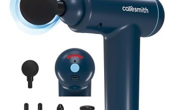 Caresmith Charge Boost X Massage Gun (Dark Blue) | True Percussion Large Torque Motor | 3200 Strokes Per Min | 4 Heads | Deep Tissue Percussion Body Massager Machine For Pain Relief