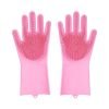 GLUN Magic Silicone Dish Washing Gloves, Silicon Cleaning Gloves, Silicon Hand Gloves for Kitchen Dishwashing and Pet Grooming, Great for Washing Dish, Car, Bathroom (1 Pair,Assorted)