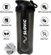 SLOVIC Leak-Proof Gym Shaker | Protein Shaker with Typhoon Blender | BPA-Free 700 ml Shaker(Pack of 1, Black, Plastic)
