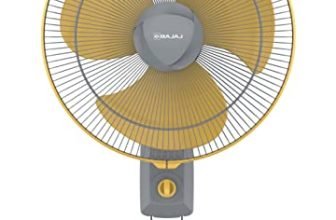 Bajaj Rapido Hs 400Mm Grey & Yellow Wall Fan