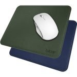 Tukzer Vegan PU Leather Mouse Pad for Laptop Notebook Gaming Computer | Smooth Reversible Dual Color Splash Proof Anti Fray Stitched Edges Anti Skid Mousepad (9.8 X 8.2 Inch | Military Green-Blue)