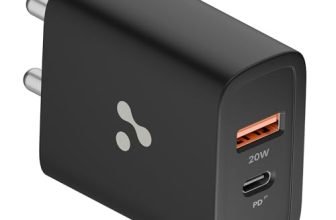 Ambrane 20W USB Dual Port BoostedSpeed Charger with Power Delivery & Quick Charge, Made in India, Multi-Layer Protection, iPhone & Android Compatibility (Raap H11, Black)