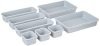 Amazon Brand – Solimo Kitchen Drawer Organiser, Set of 8, Grey(Plastic)