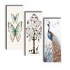 SAF paintings set of 3 Peacock And Butterfly UV textured self adeshive wall painting for home decoration SANF-SJ80