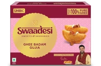 Unibic Swaadesi Ghee Badam Gujia I Holi Gift Box I Indian Sweet I Mithaii Made With Pure Ghee I Holi Sweets I Holi Hampers I 240 Gm