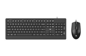 Hp Km 180 Wired Mouse And Keyboard Combo, Usb Plug-And-Play, 1200 Dpi, Full-Size Layout With Numeric Pad, Up To 10 Million Keystrokes, Up To 1 Million Clicks, 1-Year Warranty, 0.52 Kg, Black, 7J4G3Aa