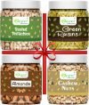 GO GRASS PREMIUM Dry Fruits Combo Pack ( RAISINS, ALMONDS , CASHEWNUTS , PISTACHIOS) 100 GRAM EACH | JAR PACK | Raisins, Almonds, Cashews, Pistachios(4 x 100 g)
