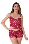 GuSo Shopee Heart Love Women Sexy Lingerie Lace Babydoll V Neck Chemise Halter Mesh Nightwear Babydoll Lingerie For Honeymoon Nightwear Beahwear Beachparty Mini Lingerie With Panty Free Size(Red)