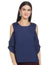 Amazon Brand – Eden & Ivy Women’s Solid Regular Fit Blouse (EIAW19TP014_Blue XS)