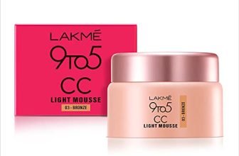 Lakme 9To5 Cc Light Mousse With Vitamin E & A Hint Of Foundation | Matte Finish, Non-Comedogenic, Lightweight Mousse Foundation, 25Gm – Bronze