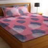 Vas Collections 160 Tc Cotton Double Floral Flat Bedsheet(Pack Of 1, Camal)