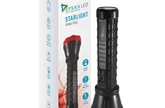 Syska Starlight 5W Micro Usb Rechargeable Emergency Light With 2600Mah Built-In Power Bank (Black-Red)