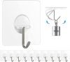Chillyfit Wall Hooks for Hanging Strong, 10 Pack Adhesive Hooks for Wall Heavy Duty, Wall hangings, Kitchen Accessories Items, Clothes Hanging, Stainless Steel, Transparent