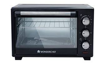 Wonderchef Oven Toaster Griller (Otg) – 19 Litres, Black – With Auto-Shut Off, Heat-Resistant Tempered Glass, Multi-Stage Heat Selection | Bake, Grill, Roast | Easy Clean